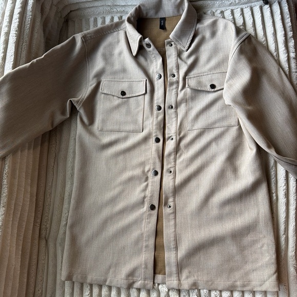 Tan Button-Up Shirt Jacket - Picture 2 of 7